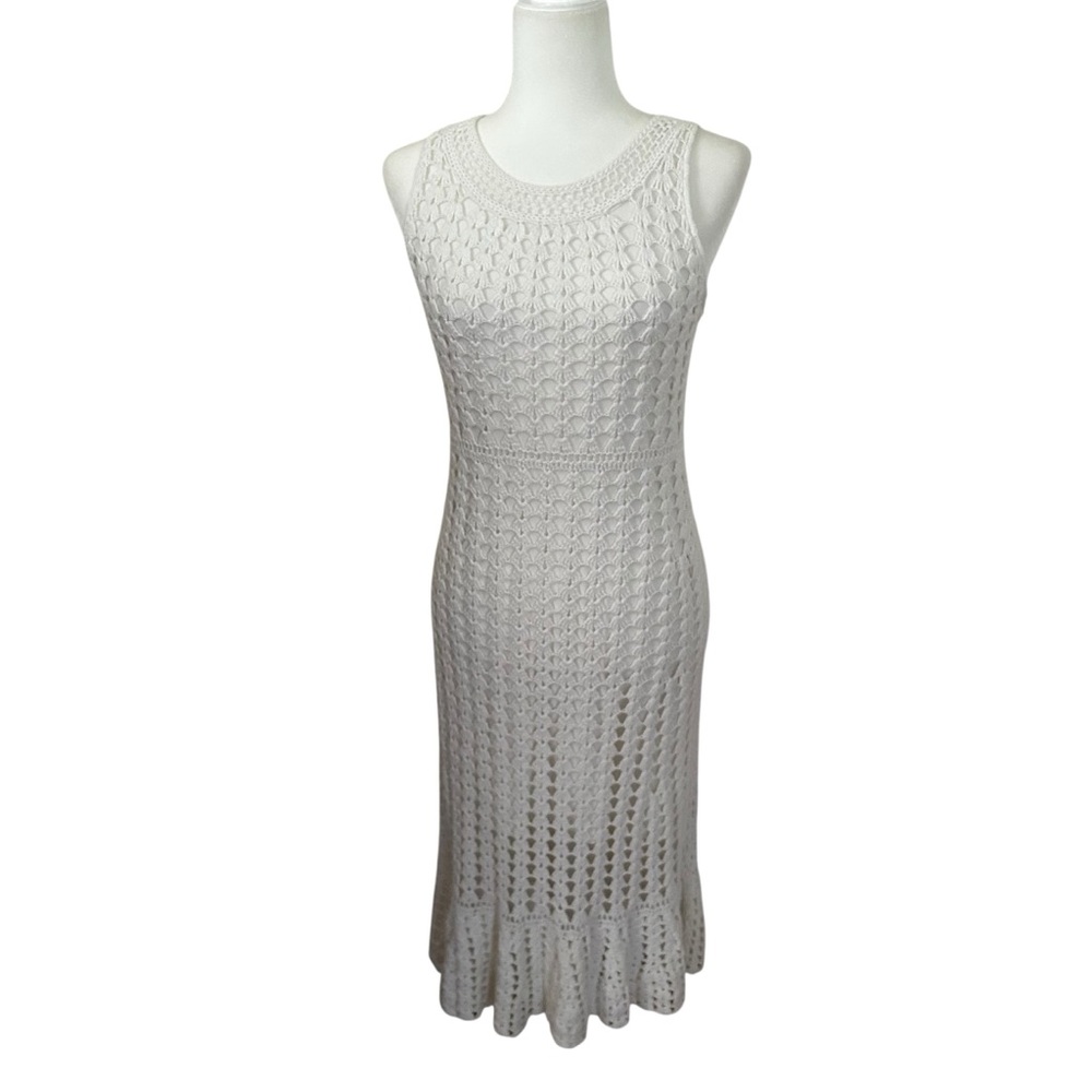 Inc international crochet dress women’s size small white boho festival bodycon